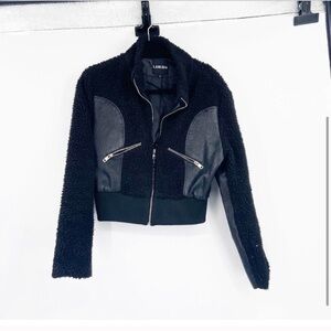 I.AM.GIA Black Sherpa Trixie Cropped Jacket